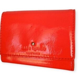 Kate Spade Vibrant Orange Glossy Wallet EUC.